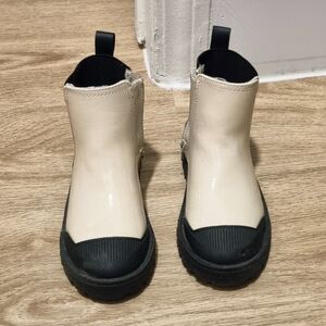 Zara Kids Cream and Black Boots